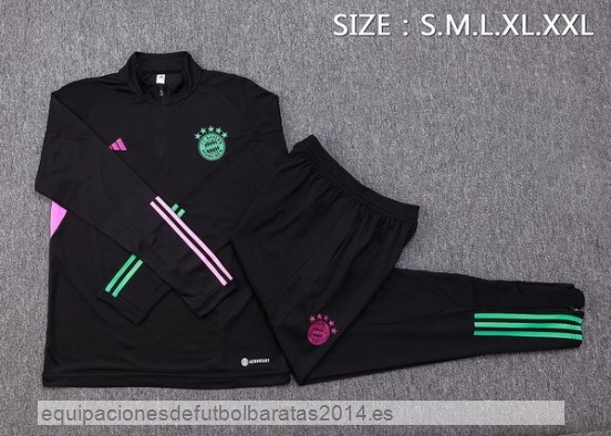 Nuevo Conjunto Completo Sudadera Entrenamiento Bayern Munich 23/24 Negro Purpura Verde Baratas